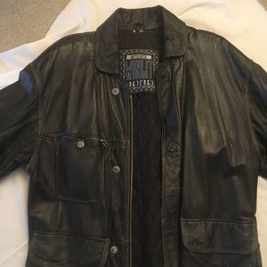 Winlit quality leather coat jacket L to XL